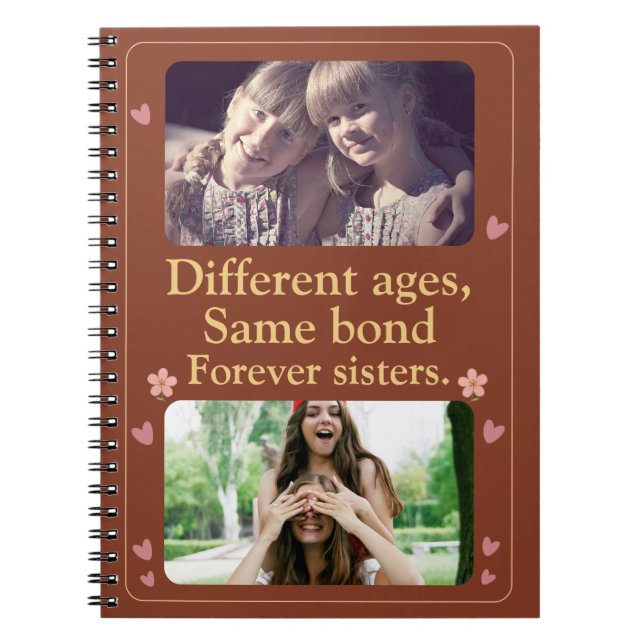 Caderno Espiral Forever Sisters – Custom Photo Notebook Gift (Frente)