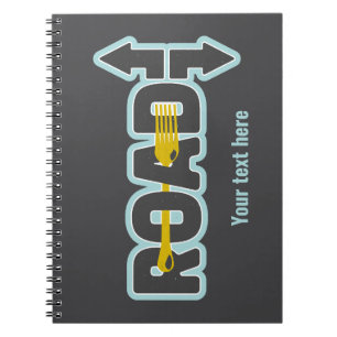 Caderno Espiral Fork na arte do texto tipográfico rodoviário