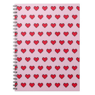 Caderno Espiral Forma cardíaca em forma de píxelado