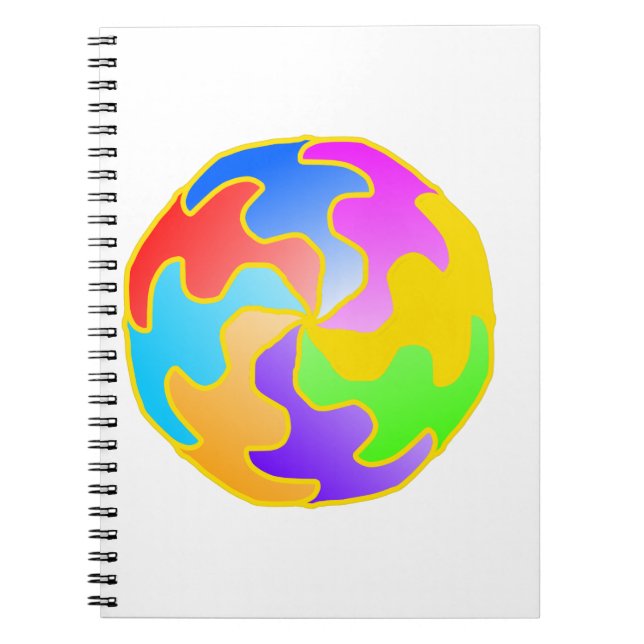 Caderno Espiral Forma de Círculo Abstrato (Frente)