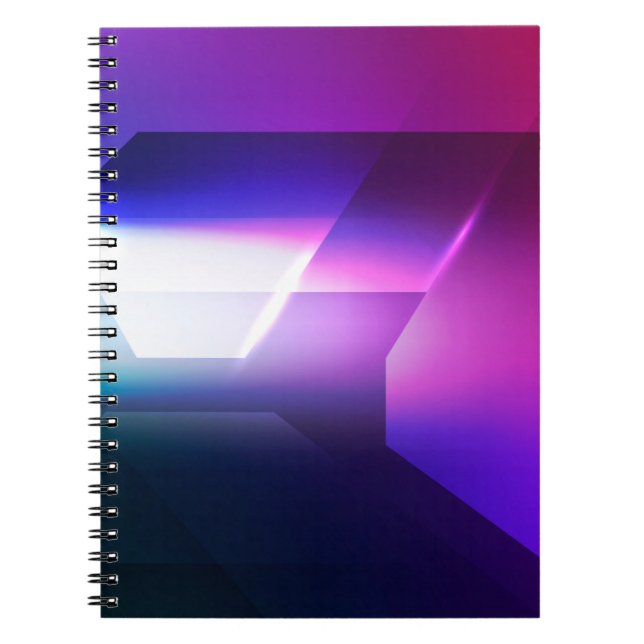 Caderno Espiral forma hexagonal, fundo abstrato, arte, (Frente)