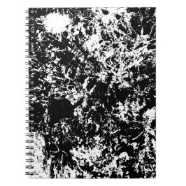 Caderno Espiral Formação de gelo Abstrato a preto e branco