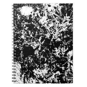 Caderno Espiral Formação de gelo Abstrato a preto e branco