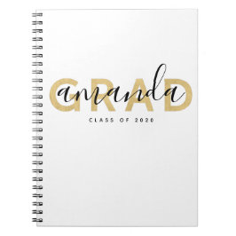 Caderno Espiral Formando Nome do Script Personalizado Dourado Mode