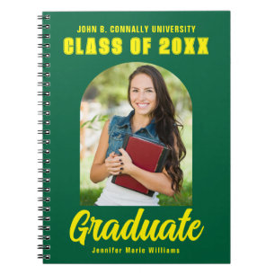 Caderno Espiral Formando Verde Yellow Photo Graduation Keepsaet