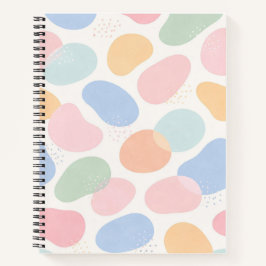 Caderno Espiral Formas Abstratas Pastel