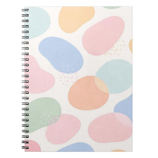 Caderno Espiral Formas Abstratas Pastel Estéticas (Frente)