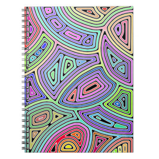 Caderno Espiral formas abstrato assimétricas do arco-íris 2