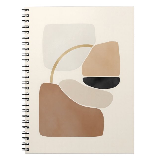 Caderno Espiral Formas de Abstrato neutro | Mínimo de arte moderna (Frente)