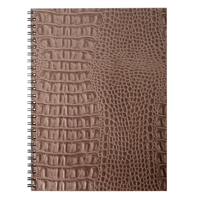 Caderno Espiral Formas de couro castanho fecham macroski (Frente)