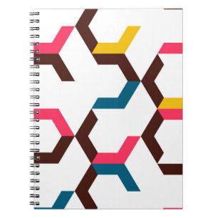 Caderno Espiral Formas de setas coloridas, modernas, legal e em ga