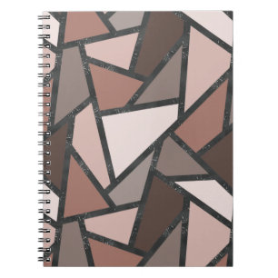 Caderno Espiral Formas de vidro castanho manchado