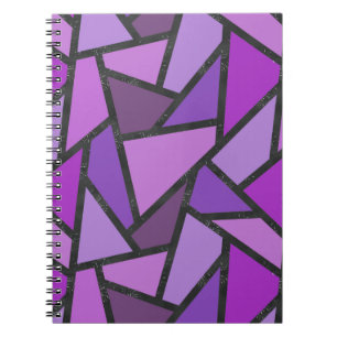 Caderno Espiral Formas de vidro púrpura manchado