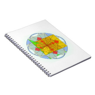 Caderno Espiral Formas douradas do retângulo