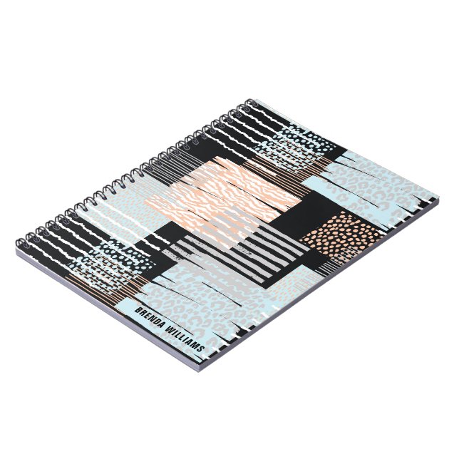 Caderno Espiral Formas e faixas geométricas (Left Side)