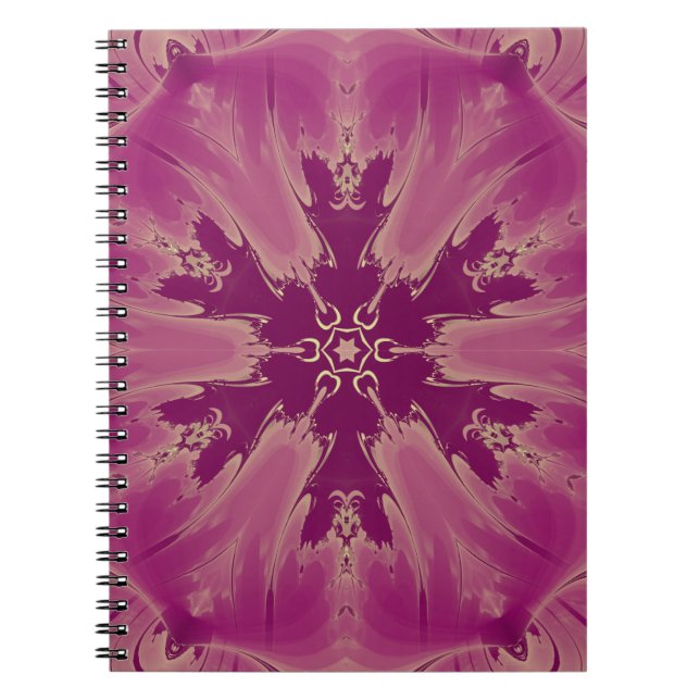 Caderno Espiral Formas Exóticas De Flores Roxas Gordas (Frente)