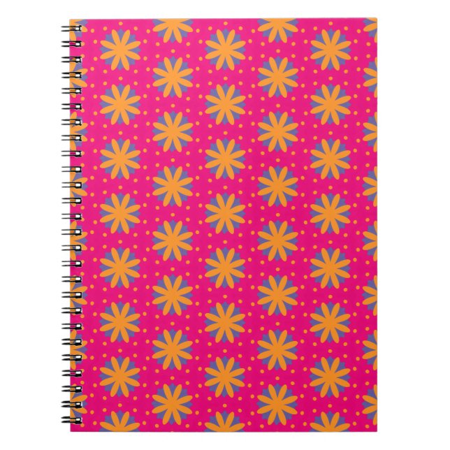 Caderno Espiral formas florais coloridas (Frente)