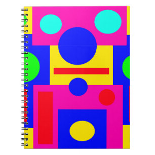Caderno Espiral Formas geométricas coloridas
