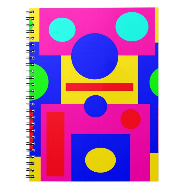 Caderno Espiral Formas geométricas coloridas (Frente)