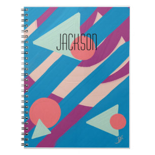 Caderno Espiral Formas geométricas de óleo paleta vintage