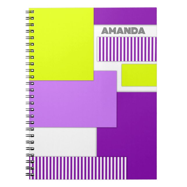Caderno Espiral Formas geométricas de papel multicolor (Frente)