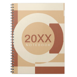 Caderno Espiral Formas Geométricas Flutuantes Terracota