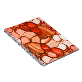 Caderno Espiral Formas irregulares como sementes, tons de coral e