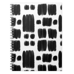 Caderno Espiral Formas pintadas em preto e branco
