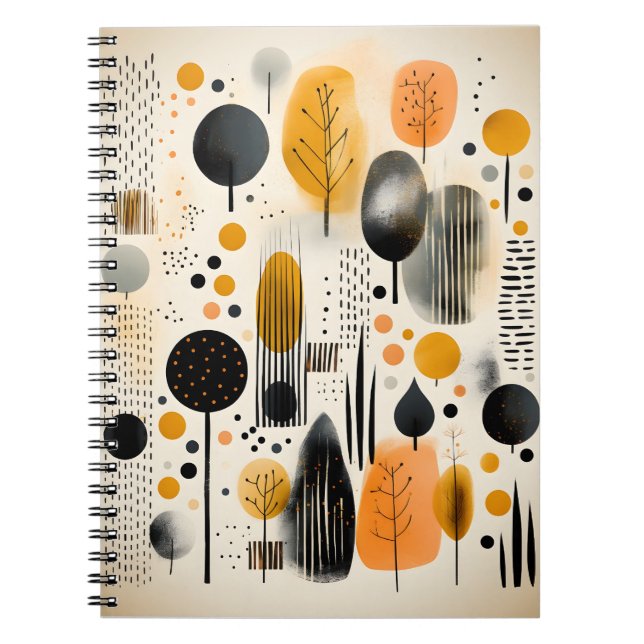 Caderno Espiral Formas únicas de composição geométrica escandinava (Frente)
