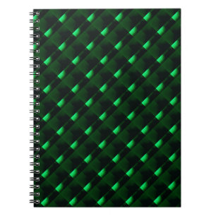 Caderno Espiral Formas verdes e claras escuras com ilusão luminosa