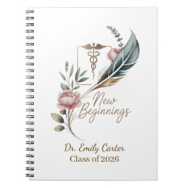 Caderno Espiral Formatura de Médico Personalizada Novos Começos