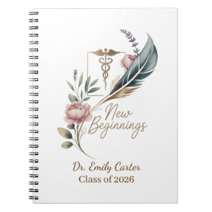 Caderno Espiral Formatura de Médico Personalizada Novos Começos