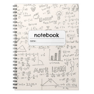 Caderno Espiral Fórmula de Geometria de Álgebra