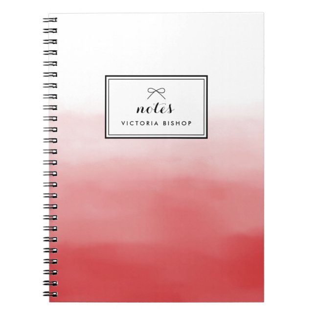 Caderno Espiral Forno de Aquarela Vermelha Personalizado (Frente)