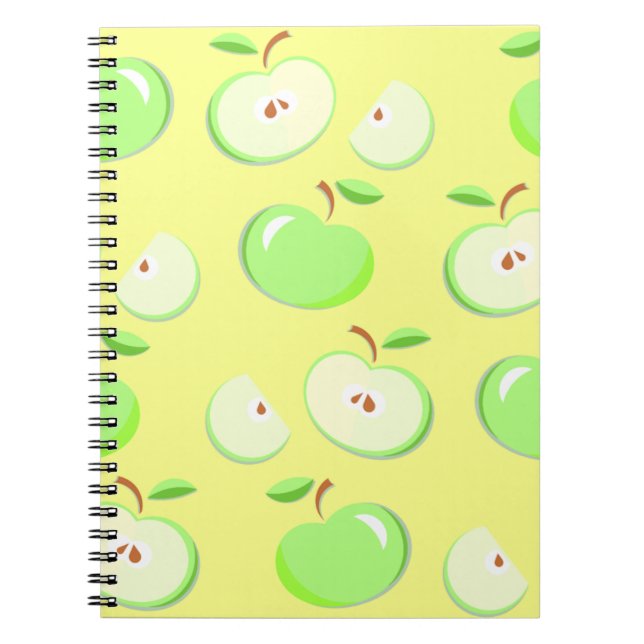 Caderno Espiral Forno verde de maçã para maçãs (Frente)