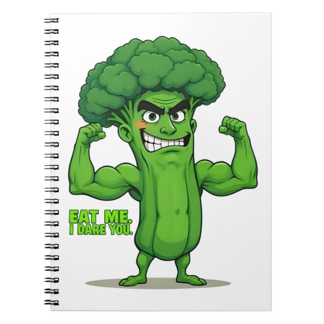 Caderno Espiral Forte Veggies Club-Flexível Brócolis Funny Cartoon (Frente)