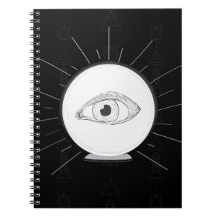 Caderno Espiral Fortune Teller Eye Seer Esoteric Crystal Ball