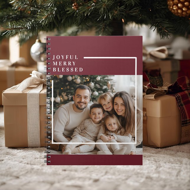 Caderno Espiral Foto Alegre e Abençoado Natal  (Criador carregado)