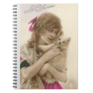 Caderno Espiral Foto antiga vitoriana e cão