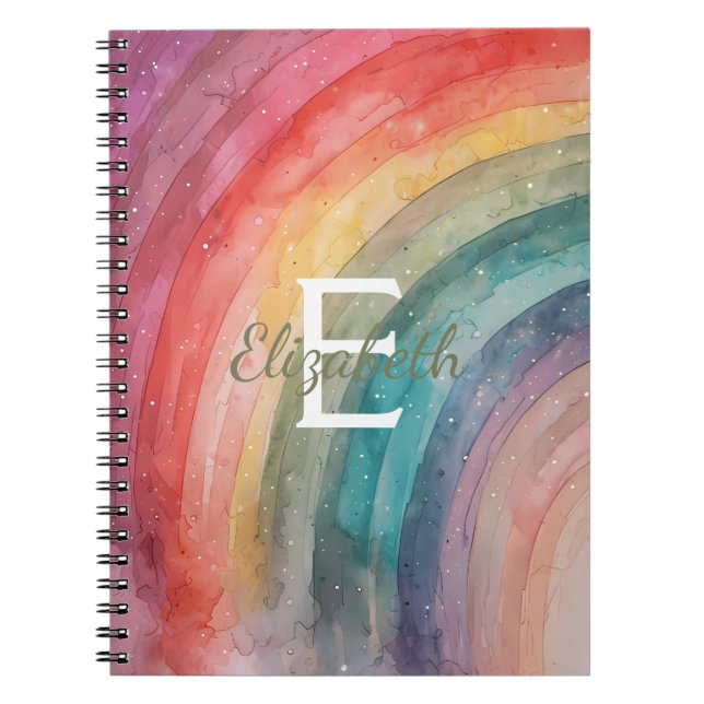 Caderno Espiral Foto Arco-íris Personalizada Moderna (Frente)