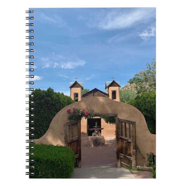 Caderno Espiral Foto católica da igreja de Santuario de Chimayo (Frente)