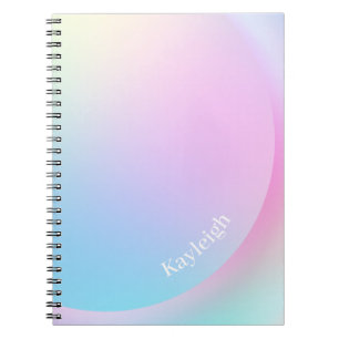 Caderno Espiral Foto da Forma Gradiente do Arco-Íris de Pastel Sua