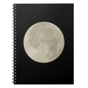 Caderno Espiral Foto da Lua cheio branca brilhante