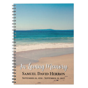 Caderno Espiral Foto da Praia Oceano Azul Cênico Memorial Convidad