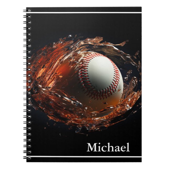 Caderno Espiral Foto de Baseball (Frente)