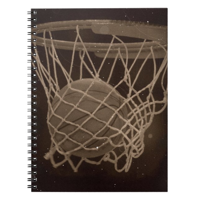 Caderno Espiral Foto de basquete danificada (Frente)