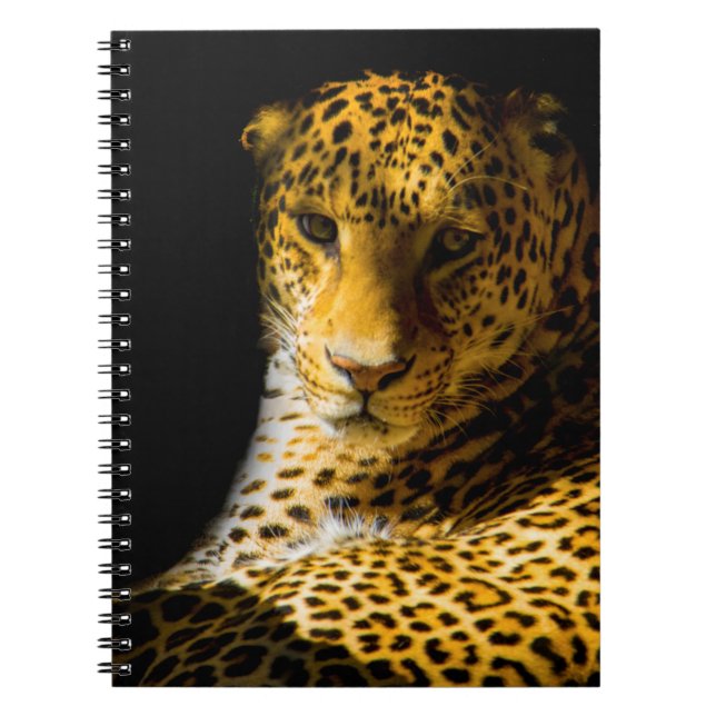 CADERNO ESPIRAL FOTO DE CLOSEUP DE LEOPARD (Frente)