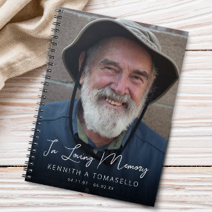 Caderno Espiral Foto de Funeral Memorial para Convidado