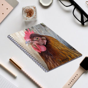 Caderno Espiral Foto de Galinha Vermelha