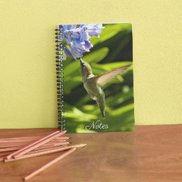 Caderno Espiral Foto de Hummingbird e Flor